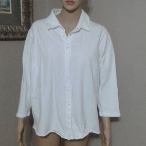 Rafaella White Snap Front Top/Jacket Size 2X